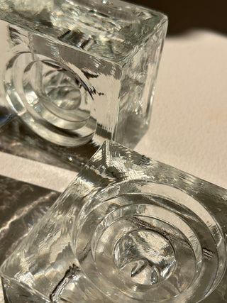 Vintage Glass Candle Holder Set (AS IS)