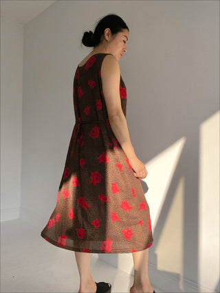 Vintage Rose & Cheetah Print Dress