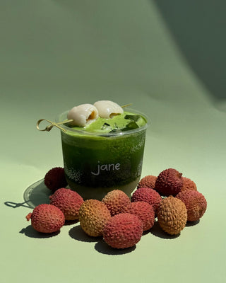 A cup of iced matcha by Jane Coffee and Matcha