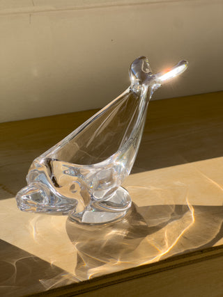 Vintage crystal dolphin dish