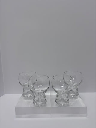 Vintage Sculptural Wine Goblet Set of 4