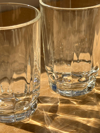 Vintage set of clear juice glasses