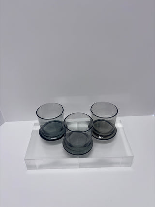 Vintage Smoked Glass Tumbler Set of 3 - AS IS