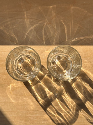 Vintage set of clear juice glasses