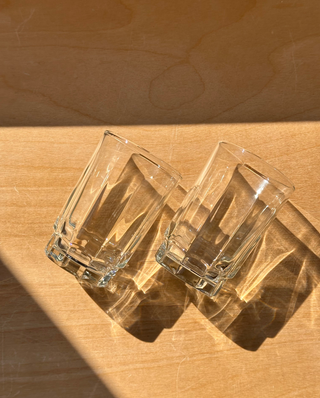 Vintage set of blue juice glasses