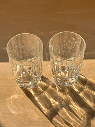 Vintage set of clear juice glasses