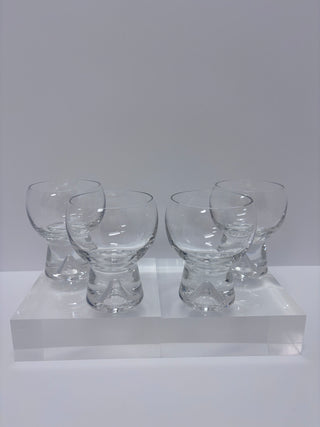 Vintage Sculptural Wine Goblet Set of 4
