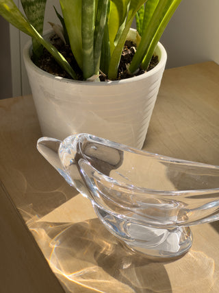 Vintage crystal dolphin dish