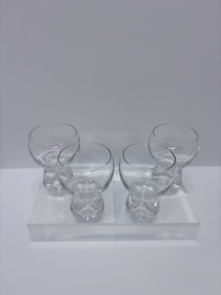 Vintage Sculptural Wine Goblet Set of 4