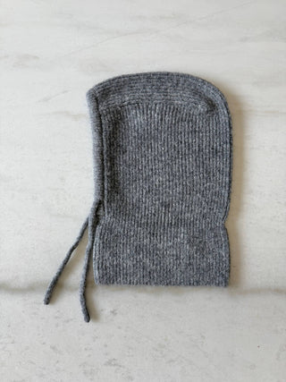 Flat lay of dark grey balaclava