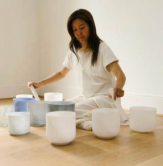 Sound bath with sound bowls