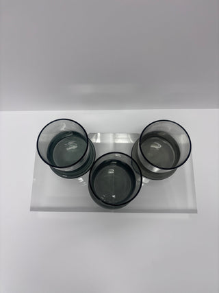 Vintage Smoked Glass Tumbler Set of 3 - AS IS