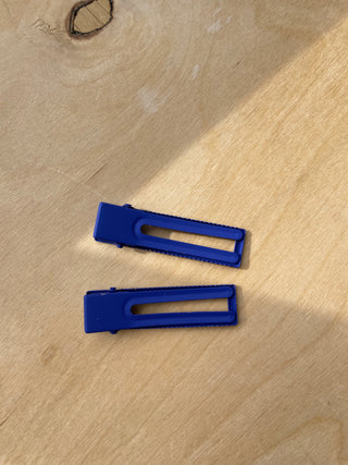 Lu Lu Cobalt Alligator Hair Clips