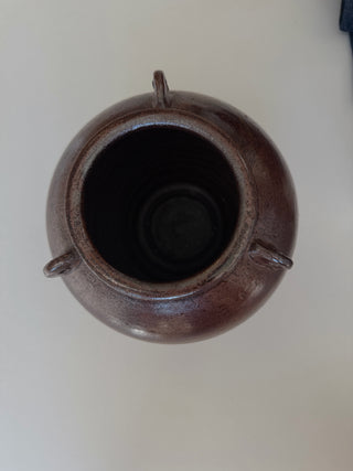 Vintage Rustic Brown Glazed Stoneware Jar