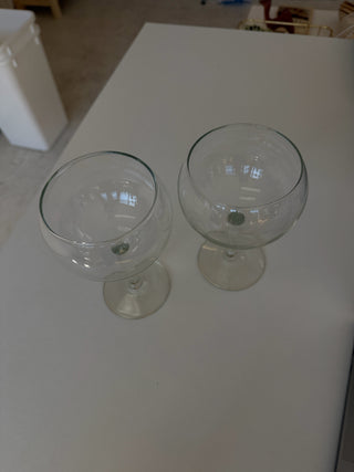Vintage Glass Wine Goblets (Set of 2)