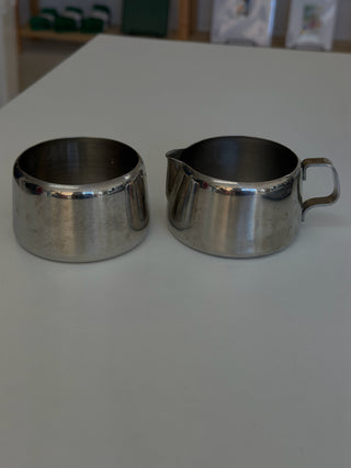 Vintage Stainless Steel Cream & Sugar