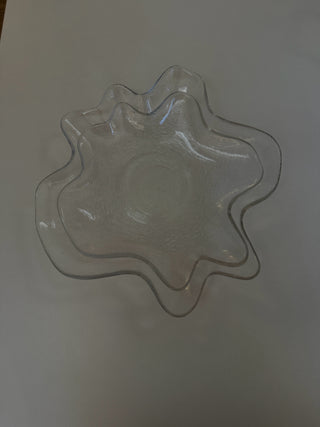 Vintage Wavy Glass Nesting Bowl Set