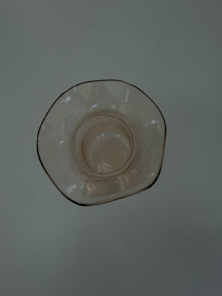 Vintage Apricot Scalloped Glass Vase