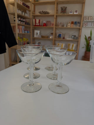 Vintage Art Deco Coupe Glassware Set of 2