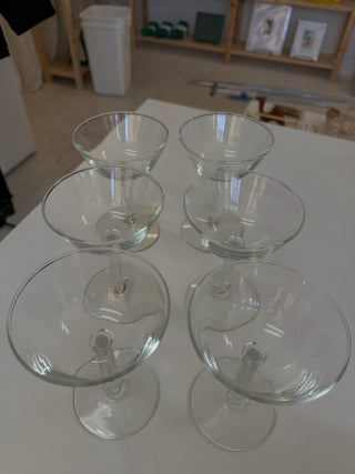 Vintage Art Deco Coupe Glassware Set of 2