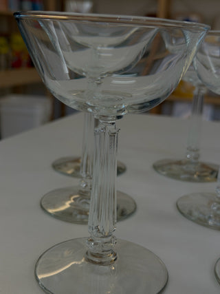 Vintage Art Deco Coupe Glassware Set of 2