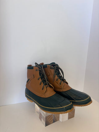 Vintage Tan & Green Duck Boots