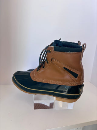 Vintage Tan & Green Duck Boots