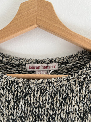 Vintage Silk Cotton 3/4 Sleeve Knit Sweater