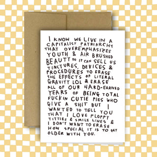I Don't Want To Erase Greeting Card by Rani Ban Co (Front)