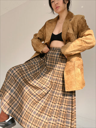Vintage Pendleton Plaid Pleated Midi Skirt
