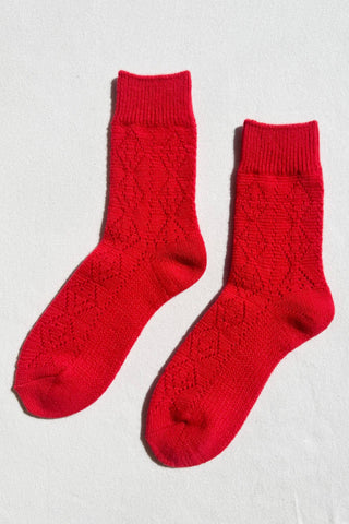 Cashmere Pointelle Socks (Available in Multiple Colors)