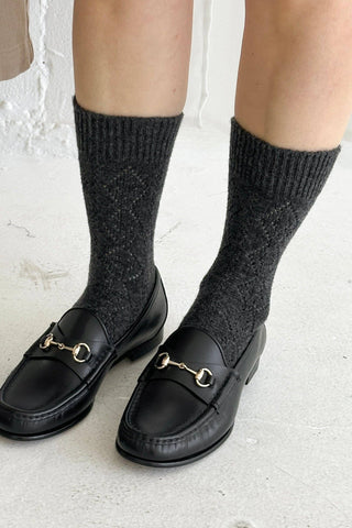 Cashmere Pointelle Socks (Available in Multiple Colors)