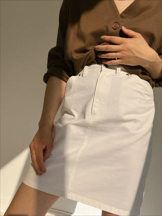Vintage White Cotton Pencil Skirt