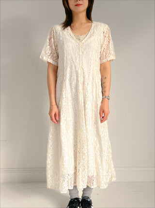 Vintage Ivory Lace Dress